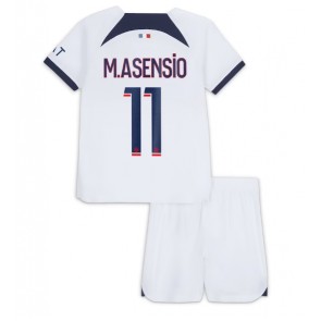 Paris Saint-Germain Marco Asensio #11 Replika Babytøj Udebanesæt Børn 2023-24 Kortærmet (+ Korte bukser)